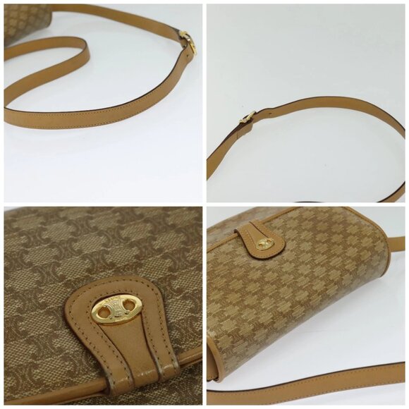 CELINE Macadam Canvas Shoulder Bag Beige Gold Auth 121456 - Picture 16 of 16